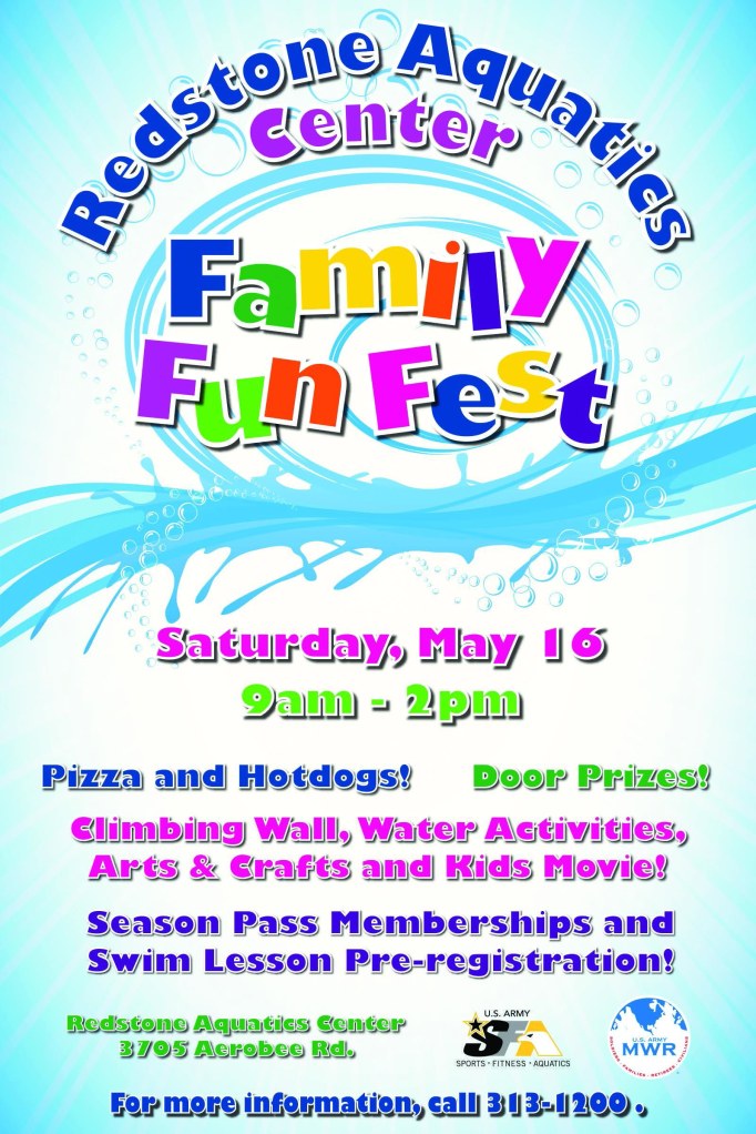 Redstone Aquatics Family Fun Fest may16 15 poster